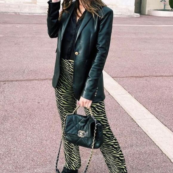 Zara Black Faux Leather Blazer With Gold Buttons. Blogger Fave. Like New. - Picture 16 of 16